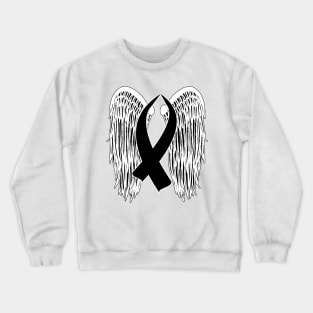 Winged Awareness Ribbon (Black) Crewneck Sweatshirt